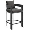 Tahoe Outdoor Patio Patio Aluminum Counter Stool - Charcoal