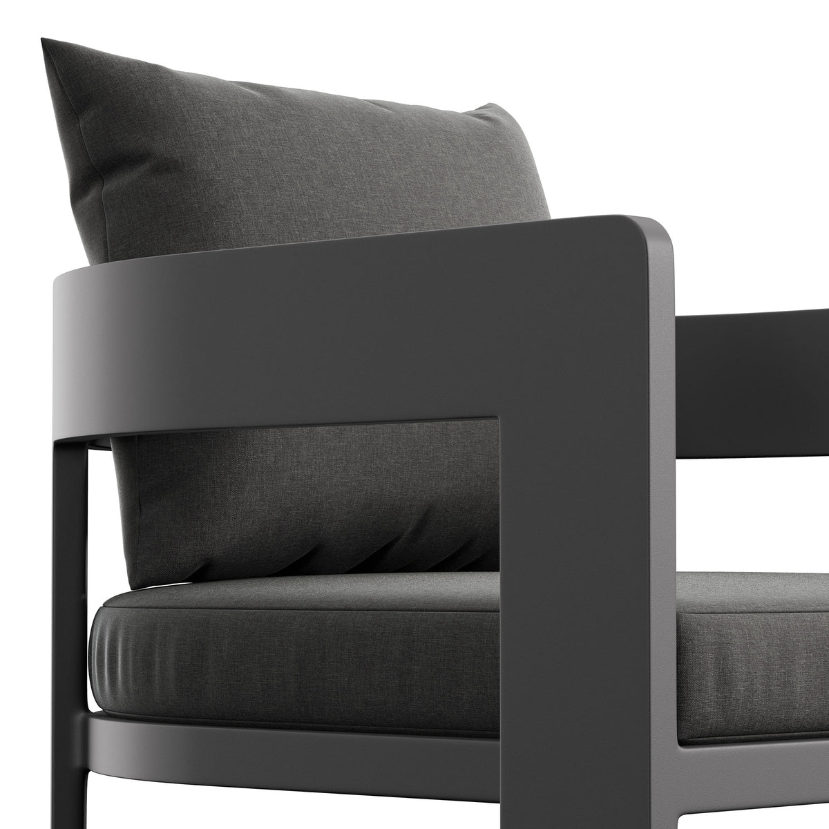 Tahoe Outdoor Patio Patio Aluminum Counter Stool - Charcoal