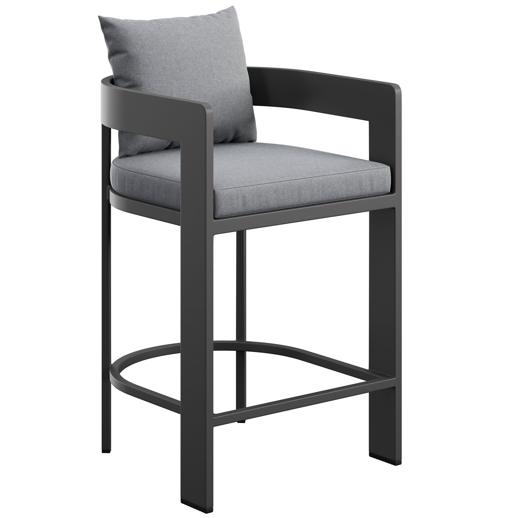 Tahoe Outdoor Patio Patio Aluminum Counter Stool - Gray