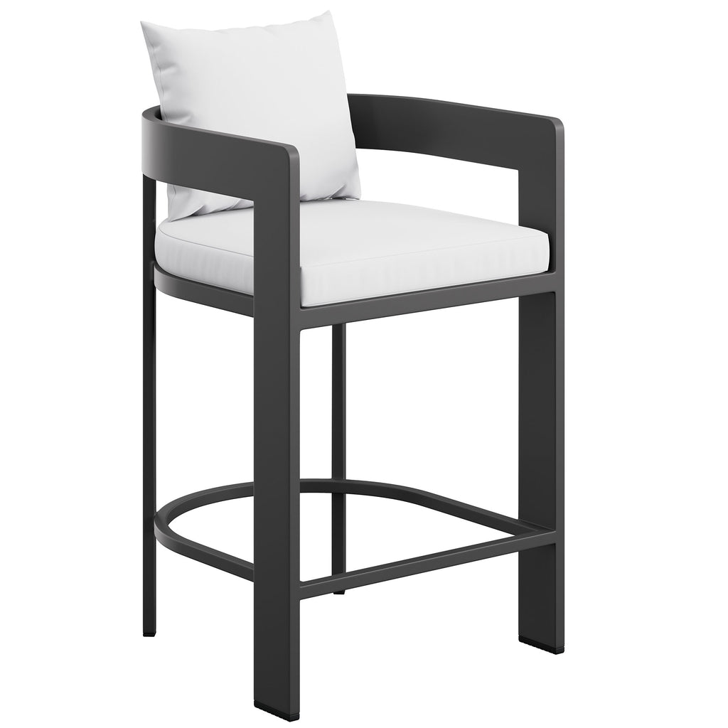 Tahoe Outdoor Patio Patio Aluminum Counter Stool - White