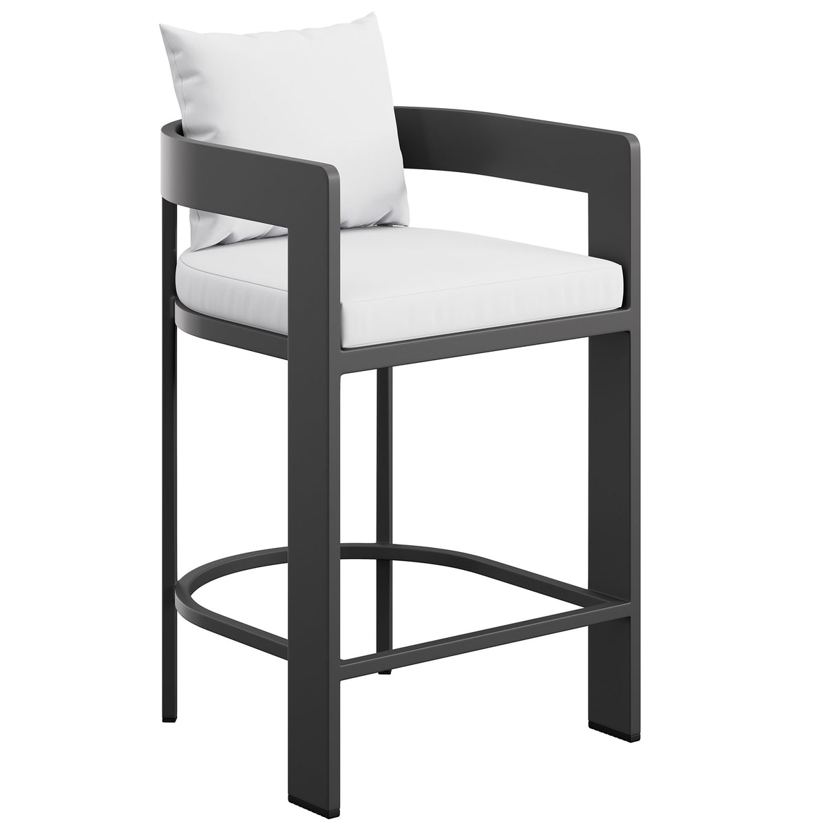 Tahoe Outdoor Patio Patio Aluminum Counter Stool - White