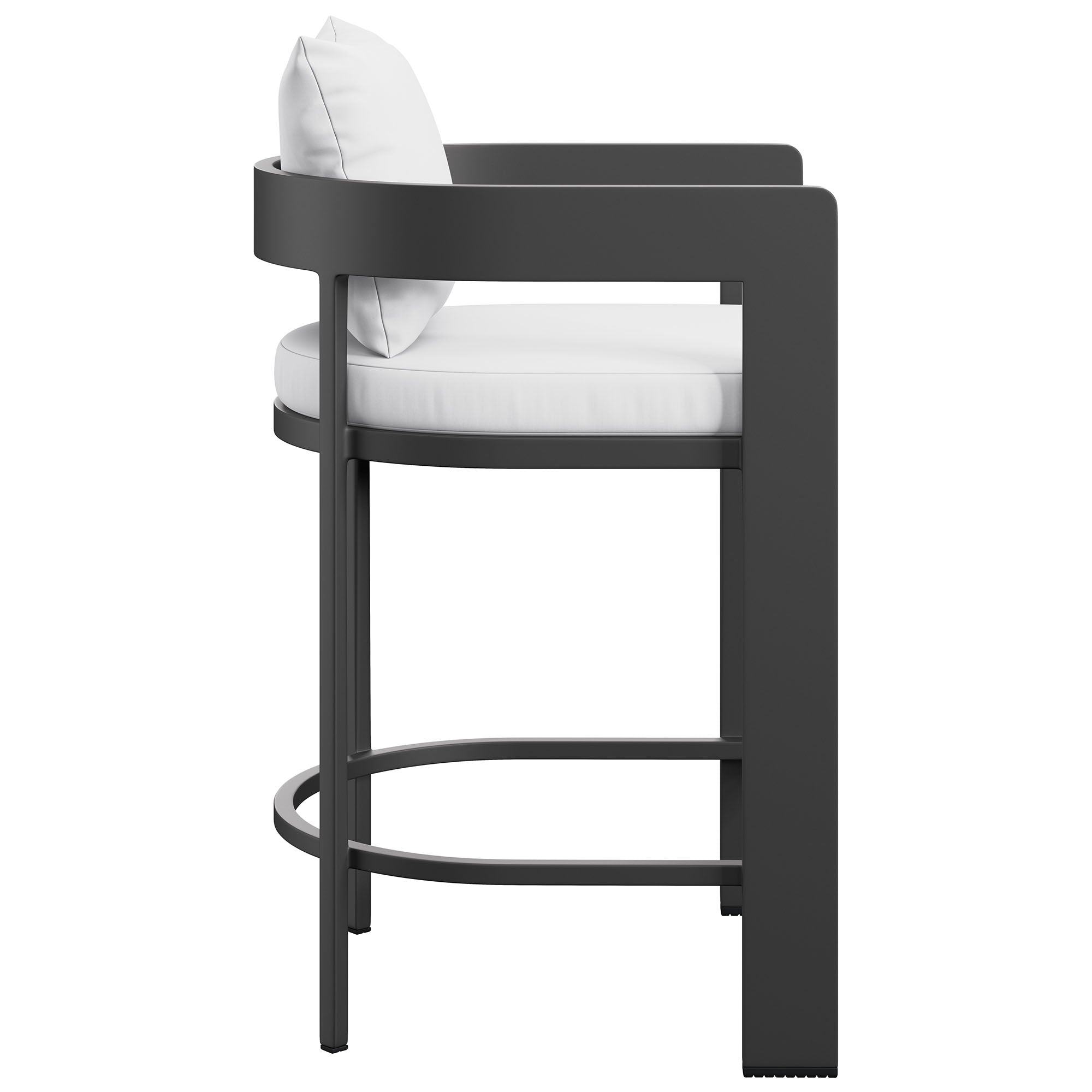 Tahoe Outdoor Patio Patio Aluminum Counter Stool - White