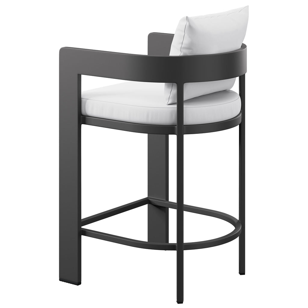 Tahoe Outdoor Patio Patio Aluminum Counter Stool - White