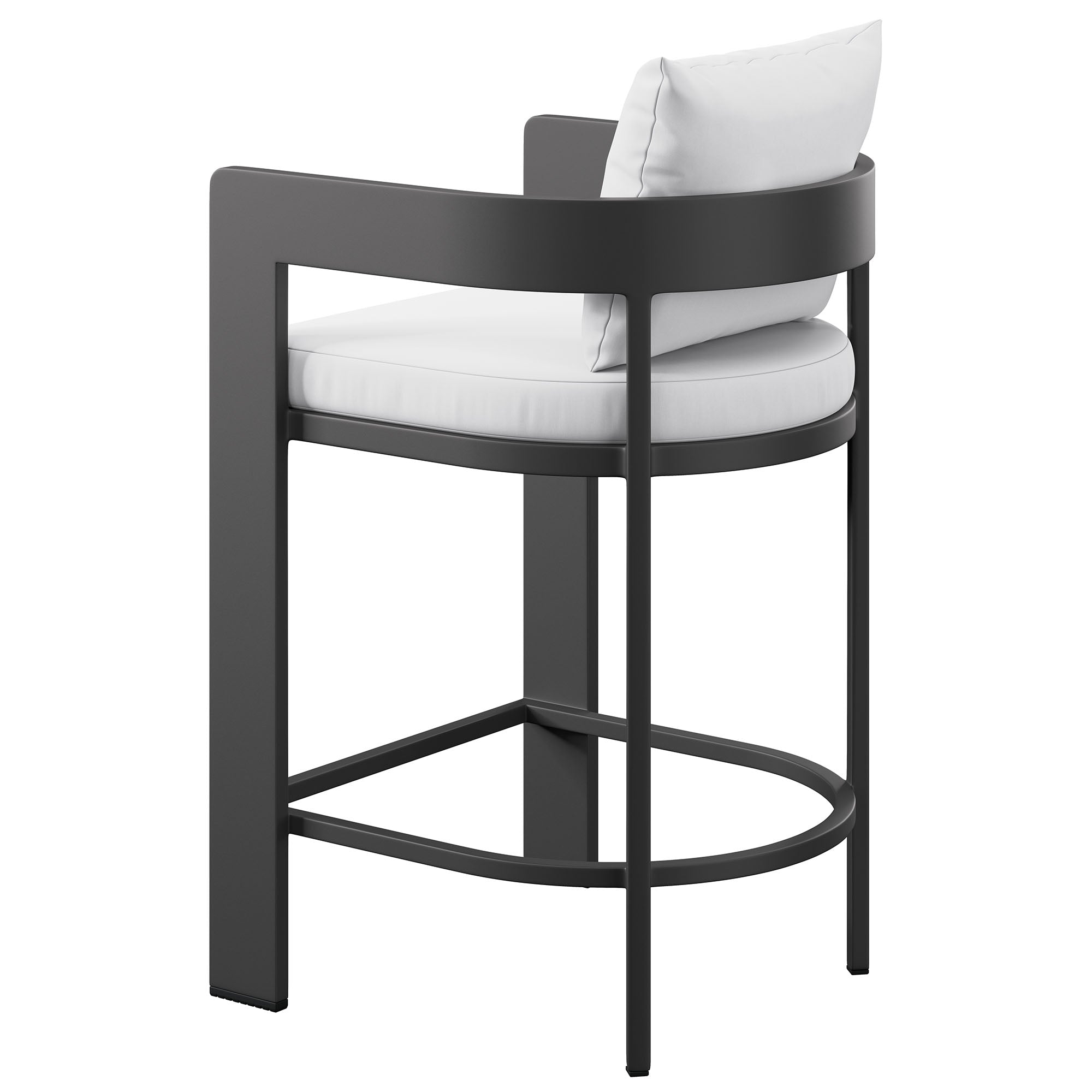 Tahoe Outdoor Patio Patio Aluminum Counter Stool - White