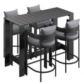 Tahoe 5-Piece Outdoor Patio Bar Table Set - Gray