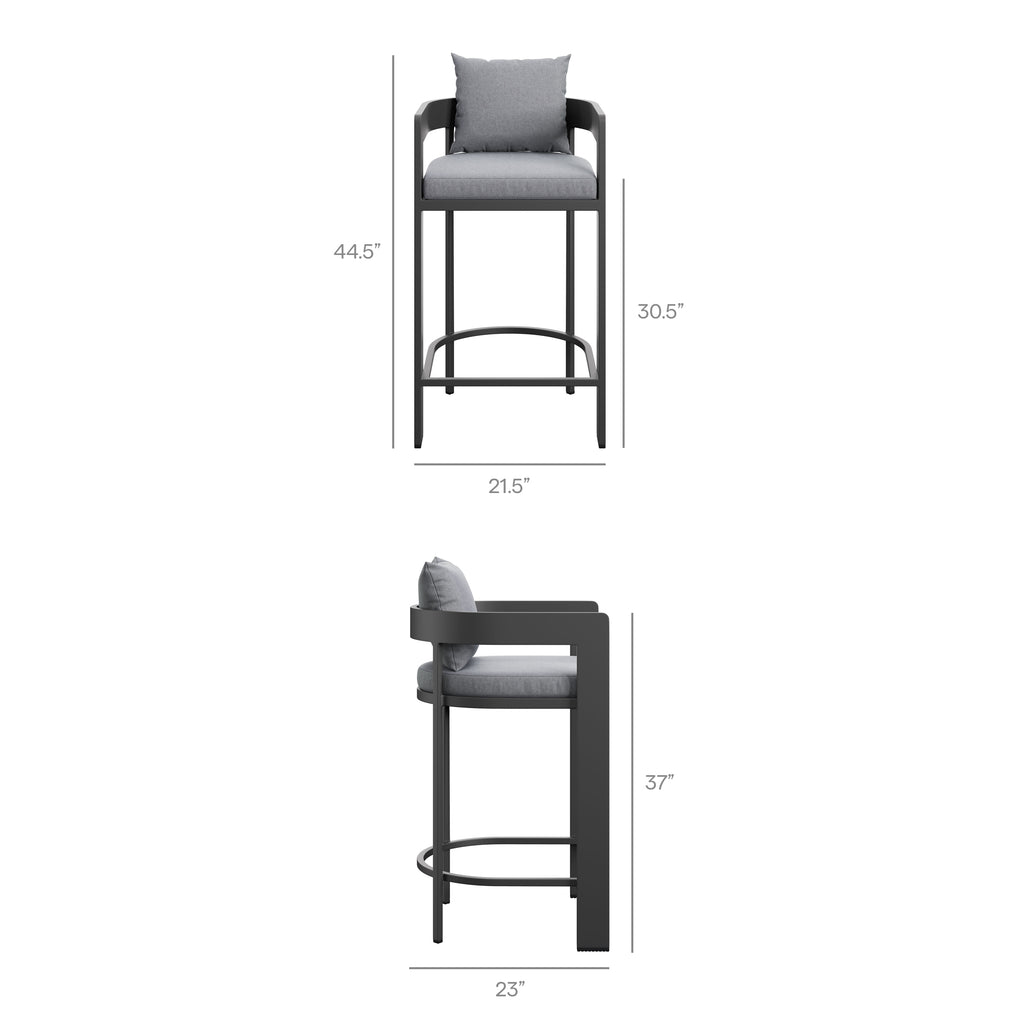 Tahoe 5-Piece Outdoor Patio Bar Table Set - Gray