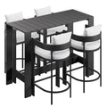 Tahoe 5-Piece Outdoor Patio Bar Table Set - White