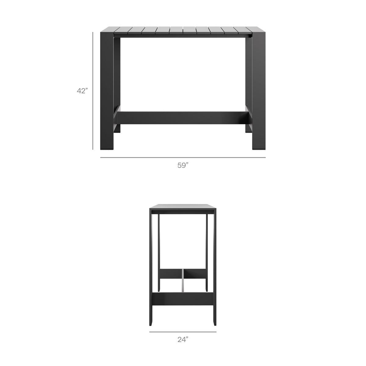 Tahoe 5-Piece Outdoor Patio Bar Table Set - White