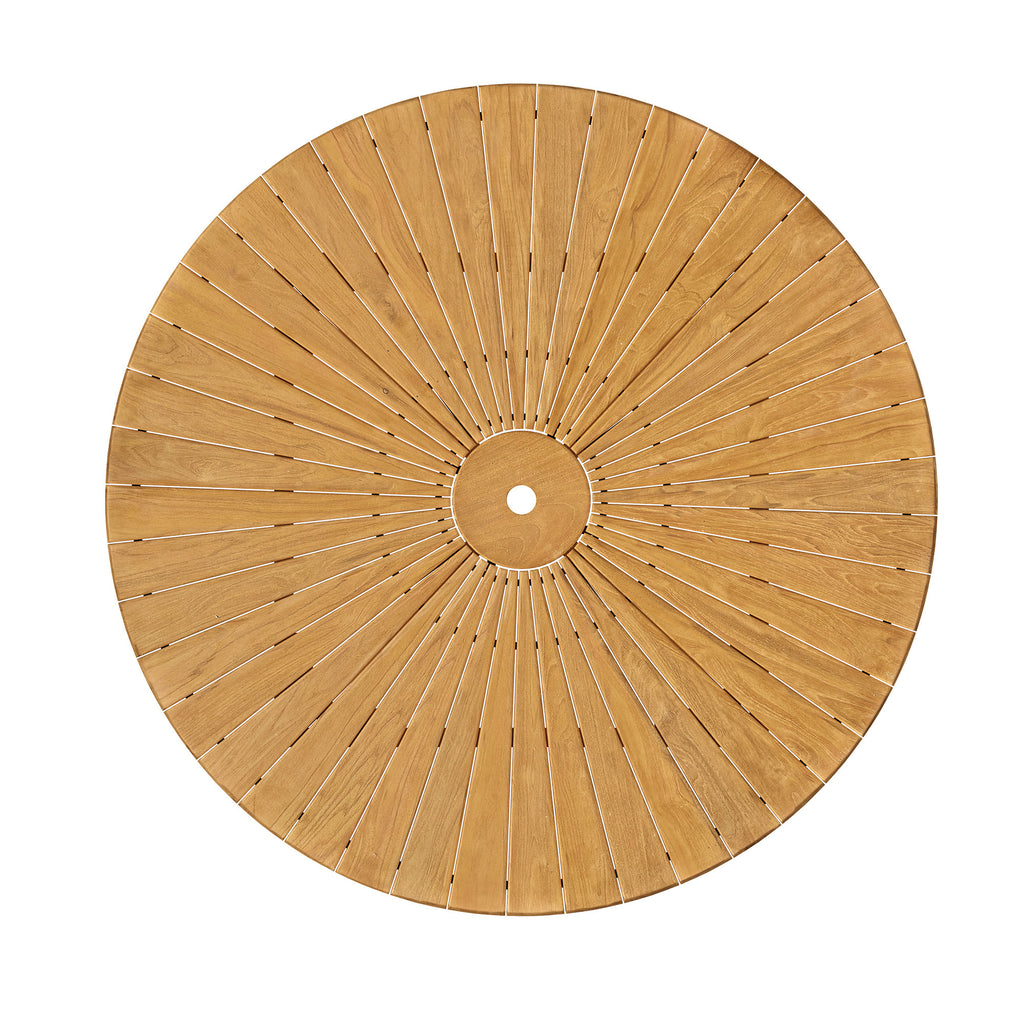 Cielo 59" Sunburst Outdoor Patio Teak Dining Table - Natural