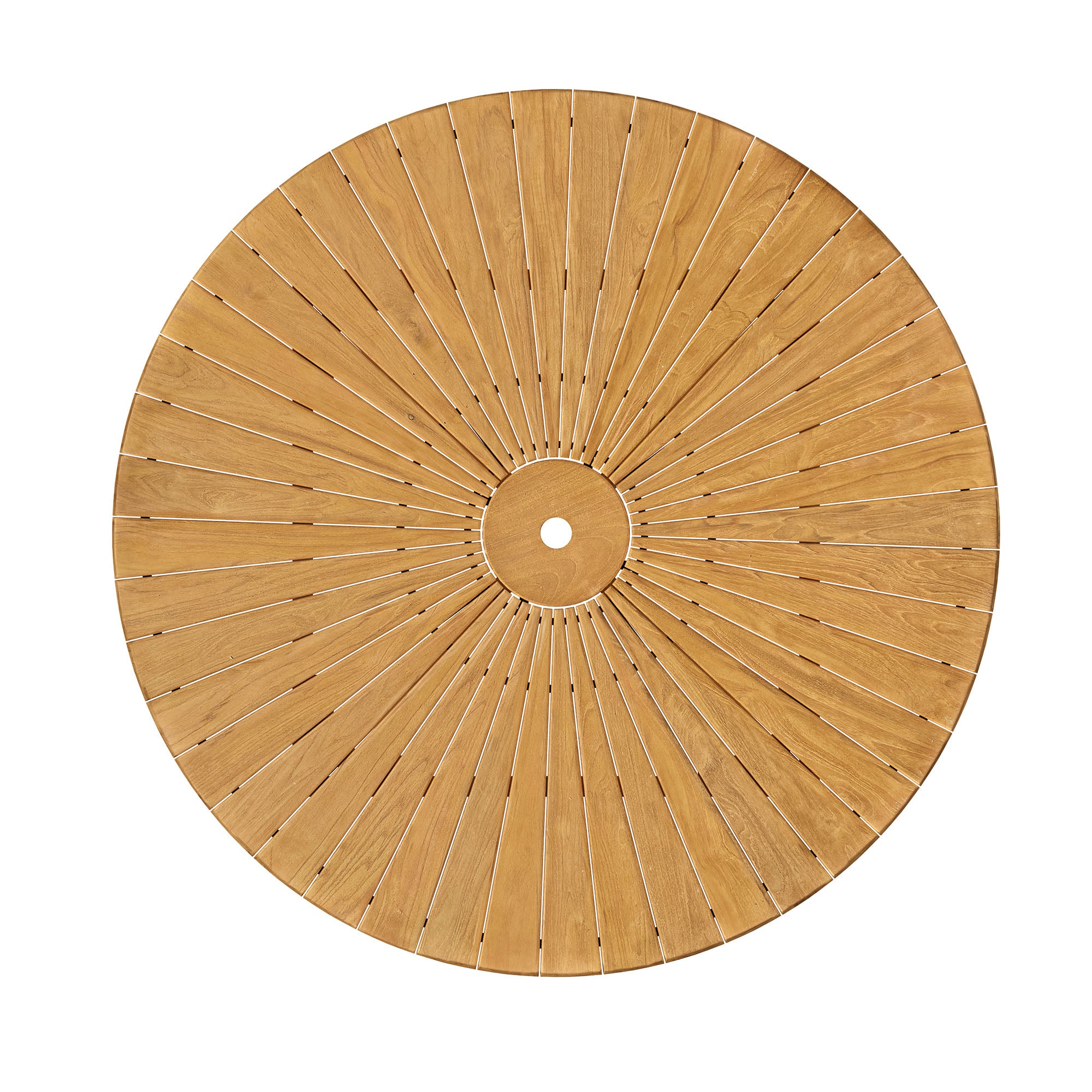 Cielo 59" Sunburst Outdoor Patio Teak Dining Table - Natural