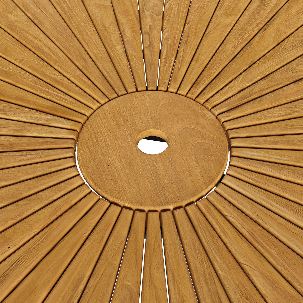 Cielo 59" Sunburst Outdoor Patio Teak Dining Table - Natural