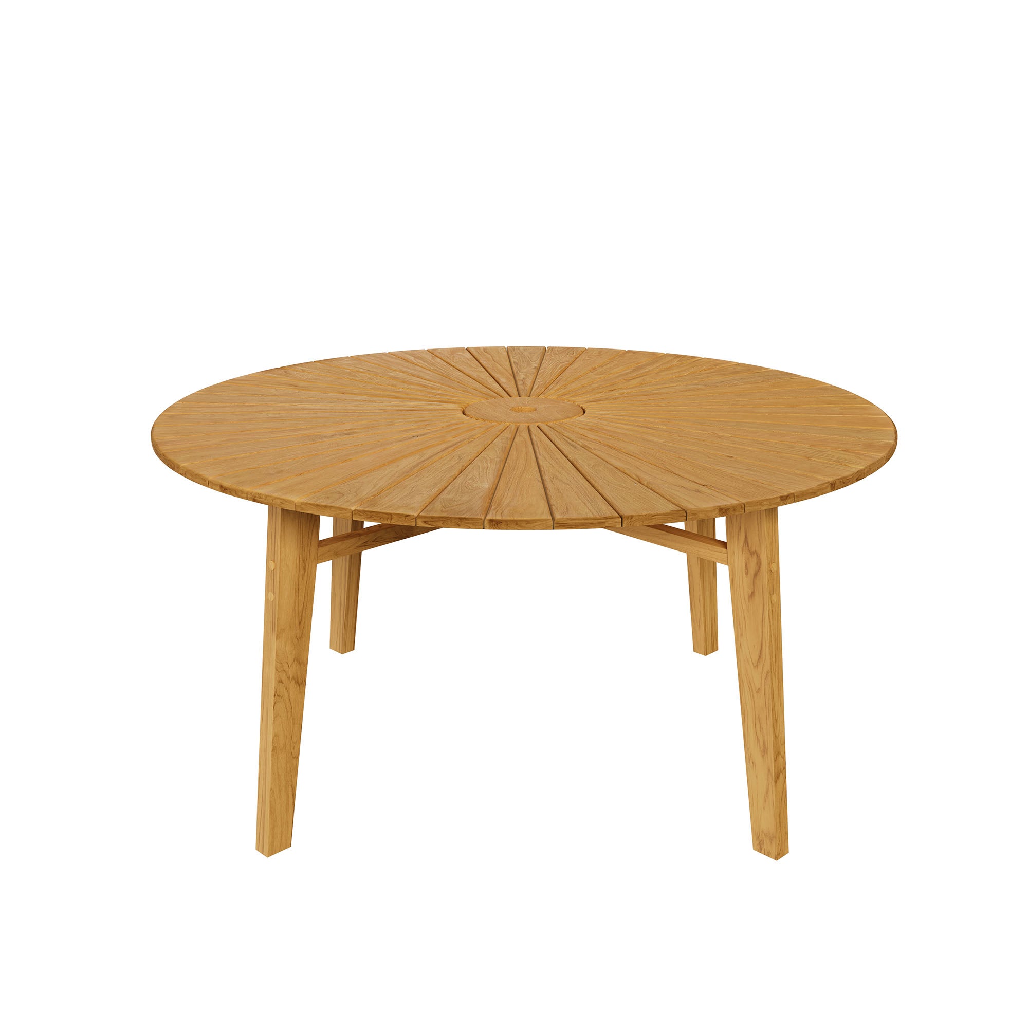 Cielo 59" Sunburst Outdoor Patio Teak Dining Table - Natural