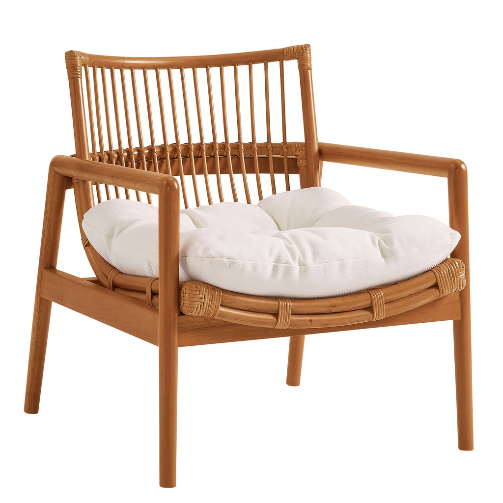 Tula Wood Rattan Lounge Chair - Brown
