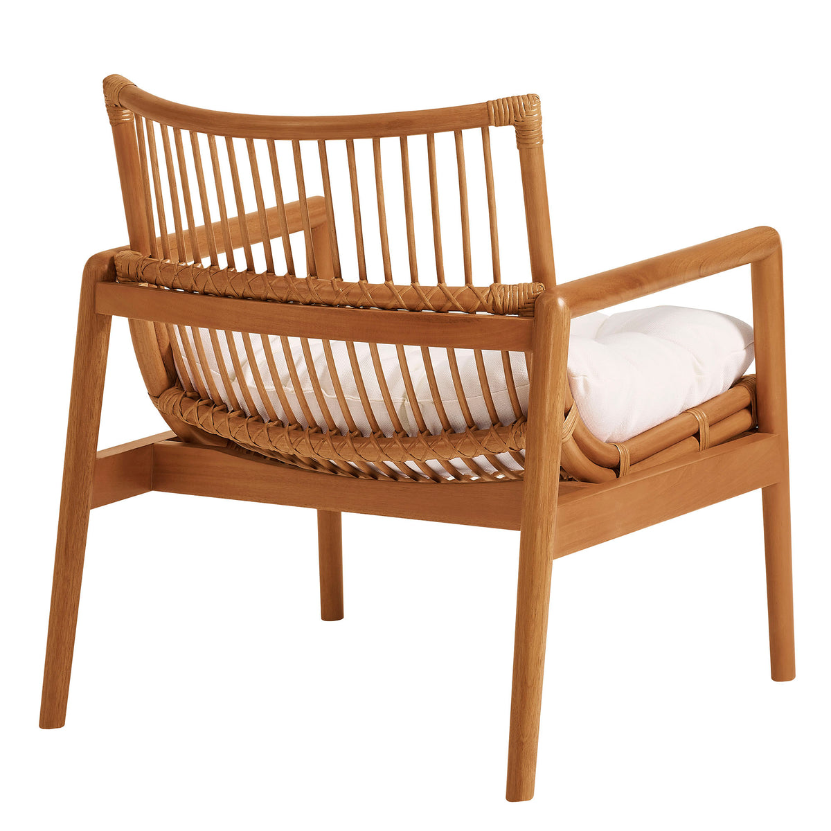 Tula Wood Rattan Lounge Chair - Brown