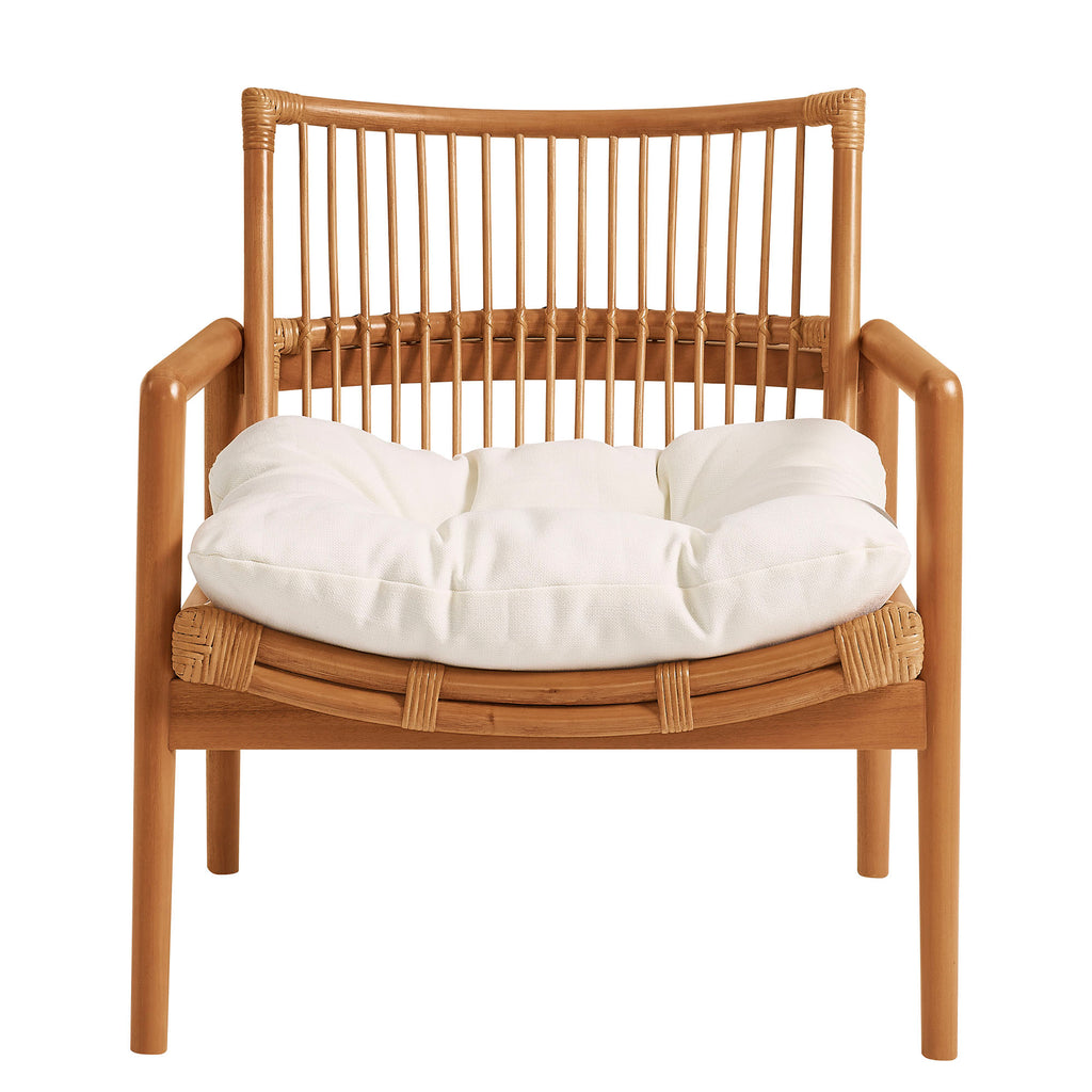 Tula Wood Rattan Lounge Chair - Brown