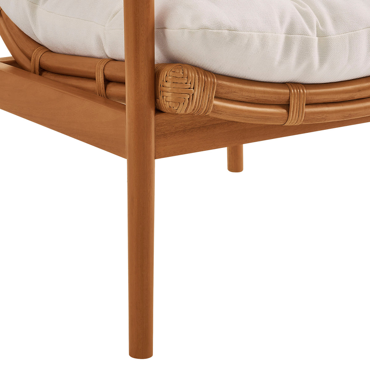 Tula Wood Rattan Lounge Chair - Brown
