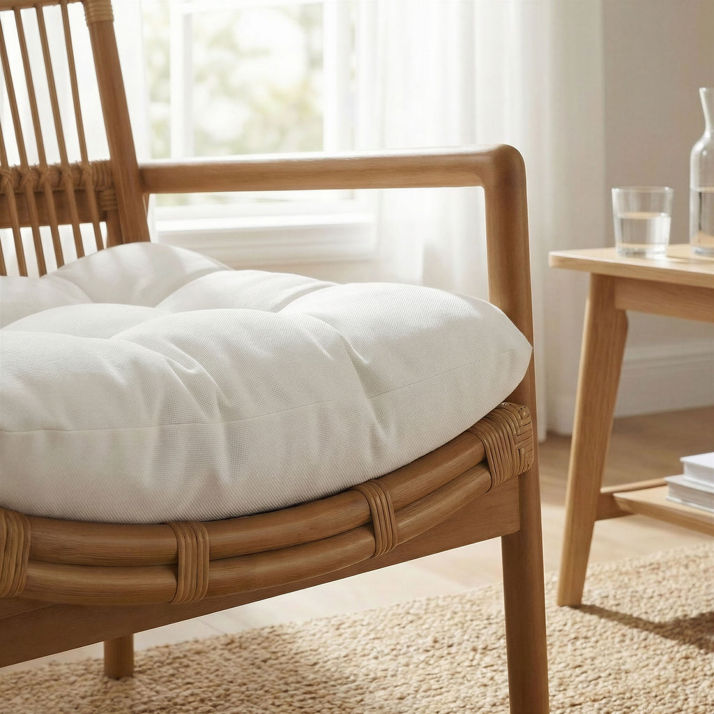 Tula Wood Rattan Lounge Chair - Brown