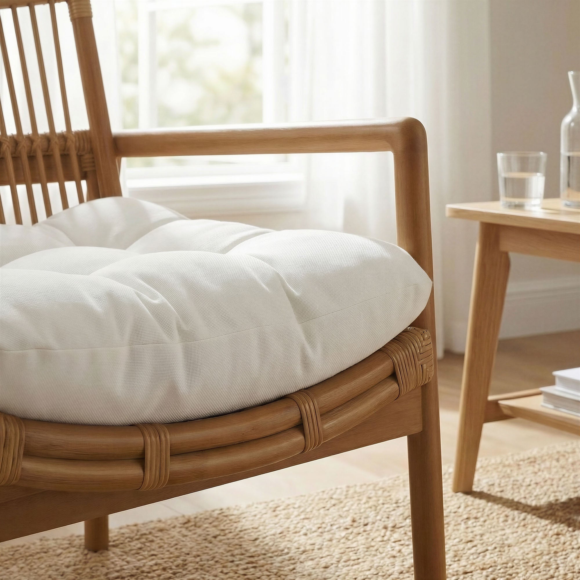 Tula Wood Rattan Lounge Chair - Brown