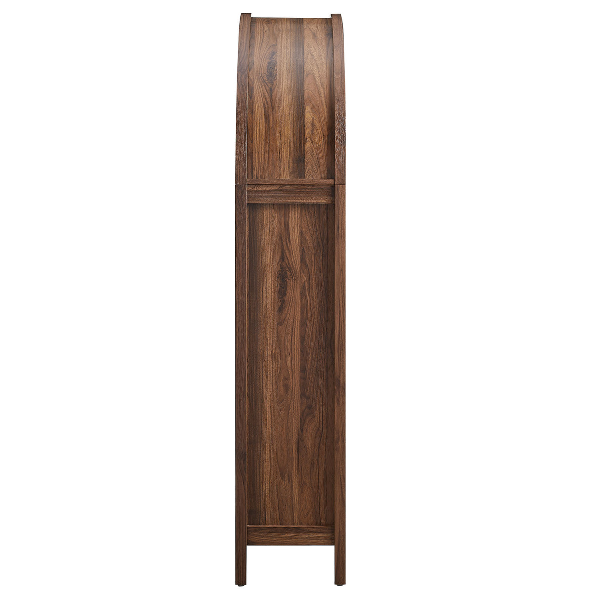 Calista 63 Inch Arched Storage Cabinet With Folding Desk - Walnut
