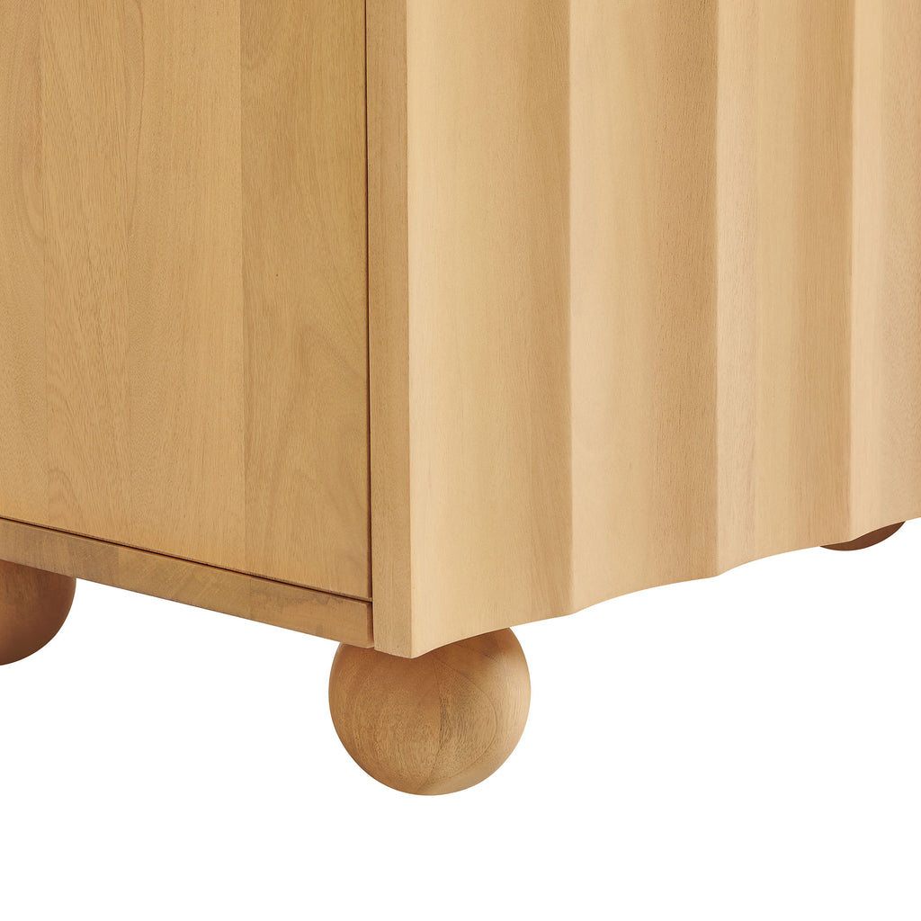 Sorren 54 Inch Scalloped Wood 3-Door Sideboard - Natural