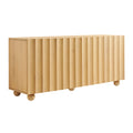 Sorren 72 Inch Scalloped Wood 4-Door Sideboard - Natural