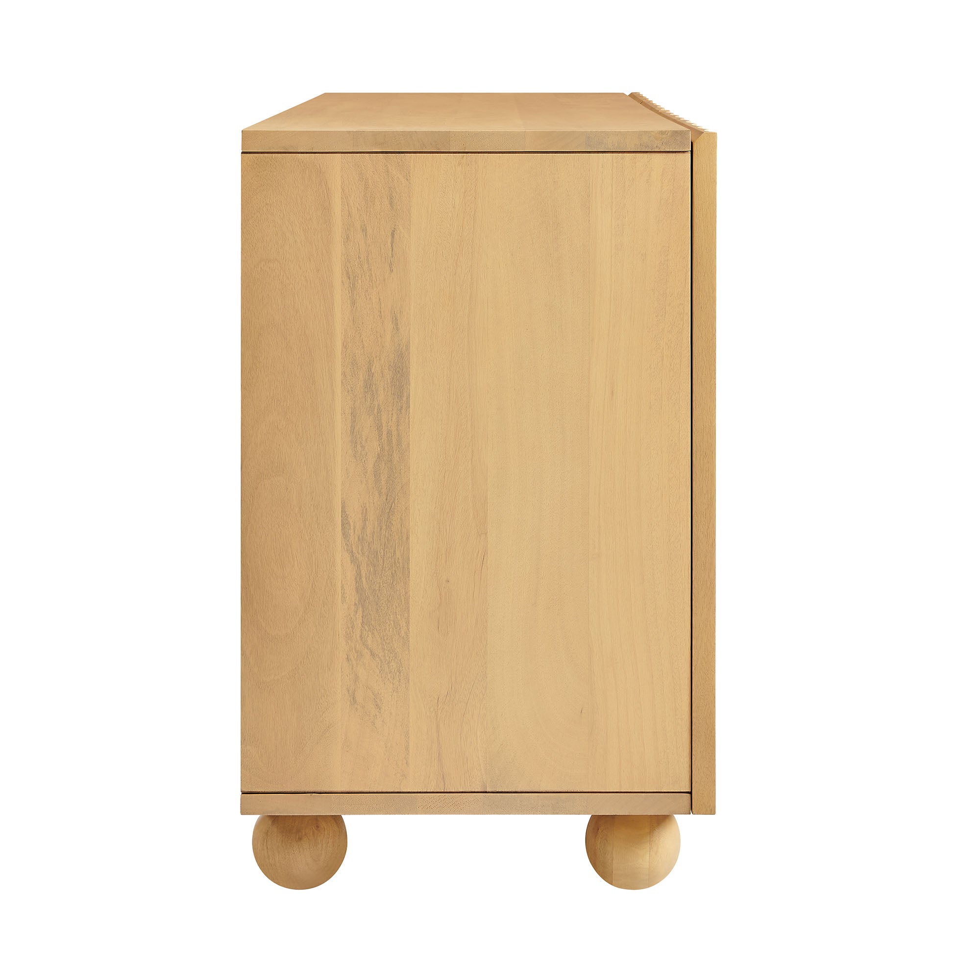 Sorren 72 Inch Scalloped Wood 4-Door Sideboard - Natural