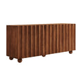 Sorren 72 Inch Scalloped Wood 4-Door Sideboard - Walnut