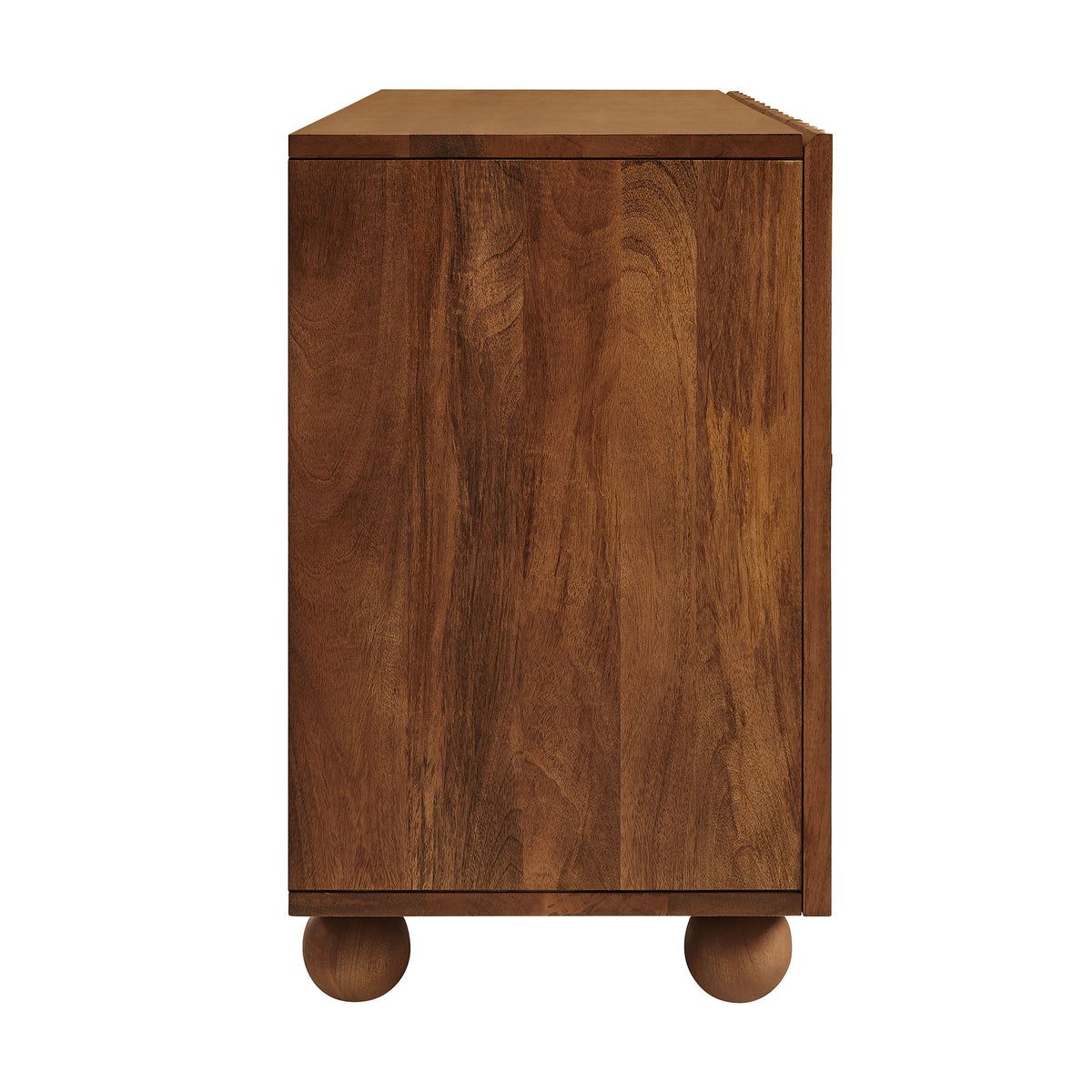 Sorren 72 Inch Scalloped Wood 4-Door Sideboard - Walnut