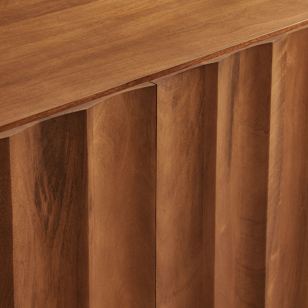 Sorren 72 Inch Scalloped Wood 4-Door Sideboard - Walnut
