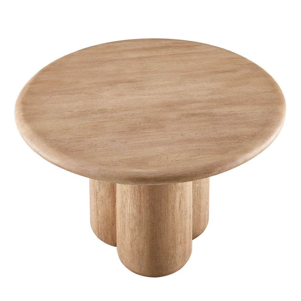 Tori 48 Inch Round Indoor and Outdoor Patio Dining Table - Oak