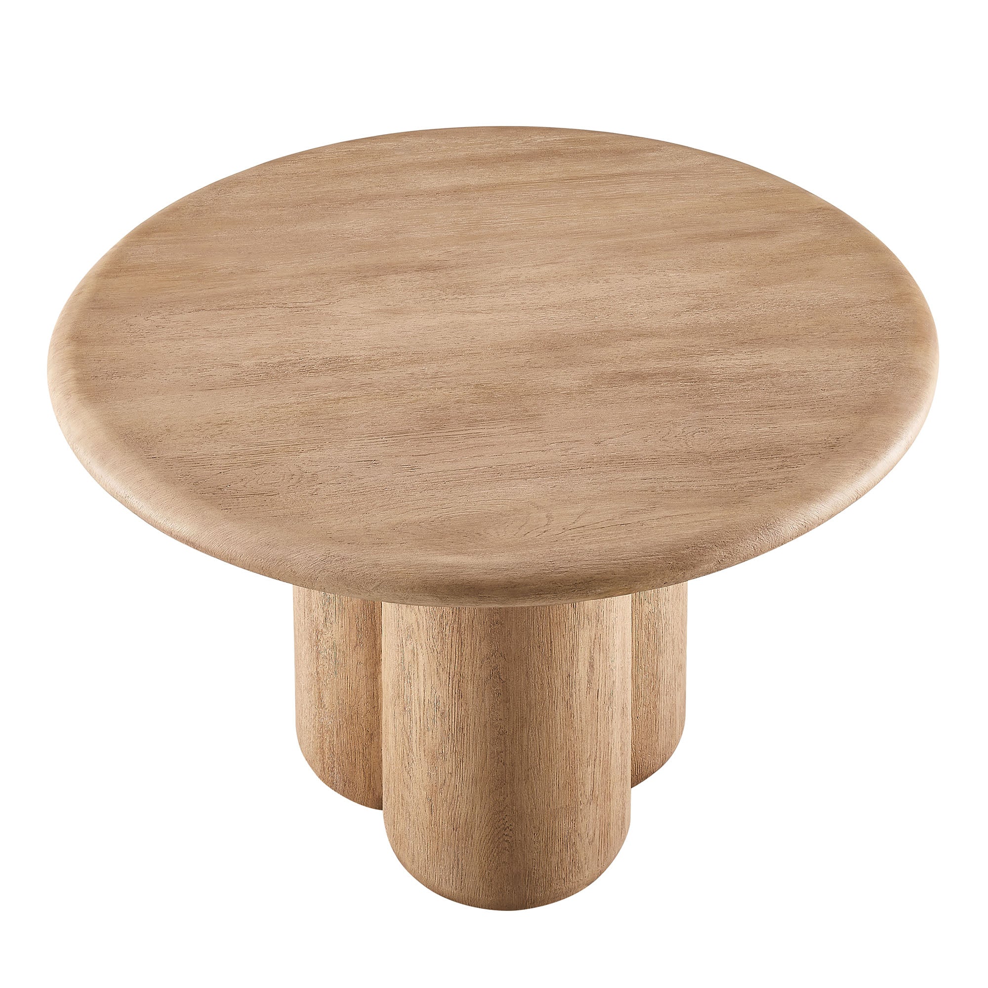 Tori 48 Inch Round Indoor and Outdoor Patio Dining Table - Oak