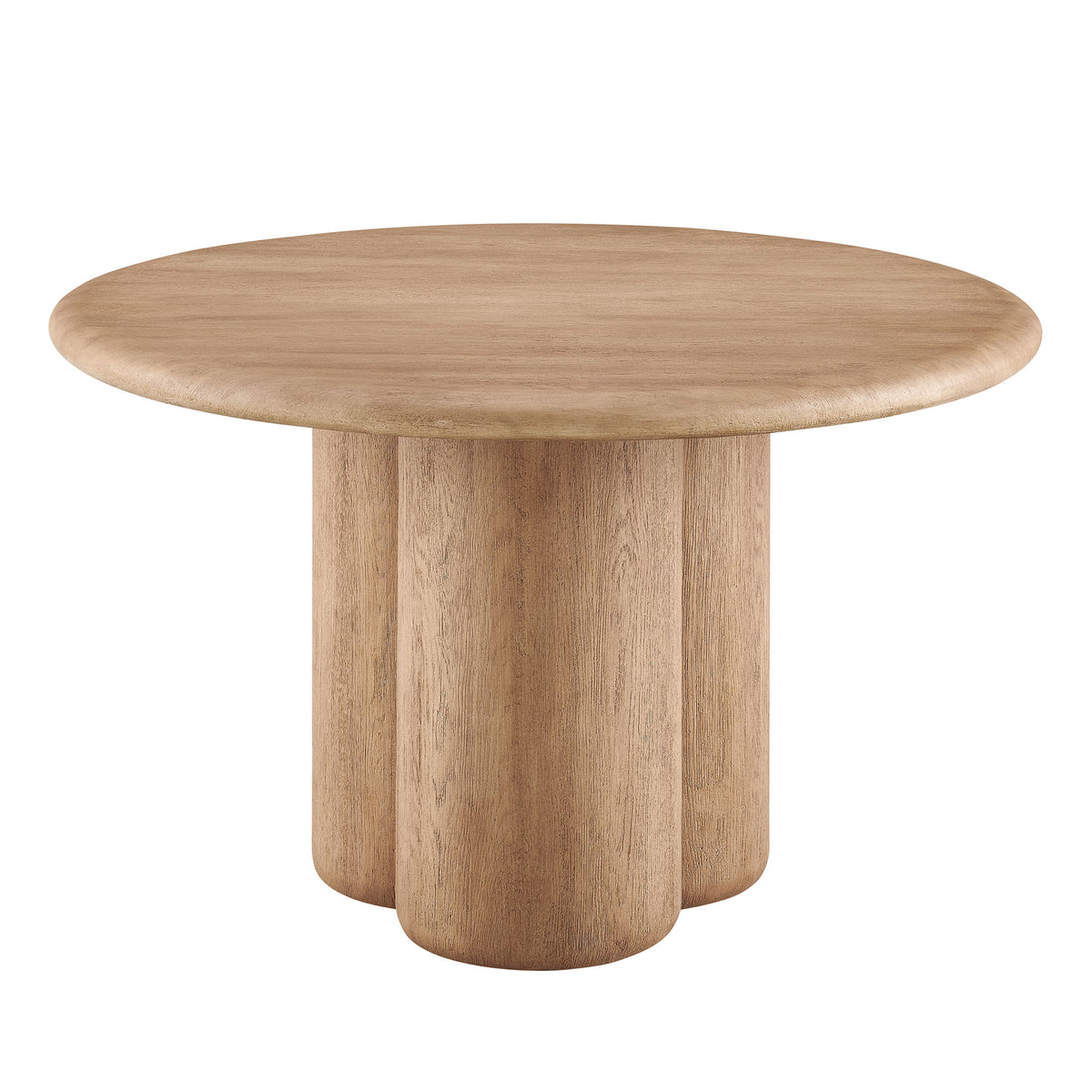Tori 48 Inch Round Indoor and Outdoor Patio Dining Table - Oak