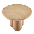 Tori 48 Inch Round Indoor and Outdoor Patio Dining Table - Travertine