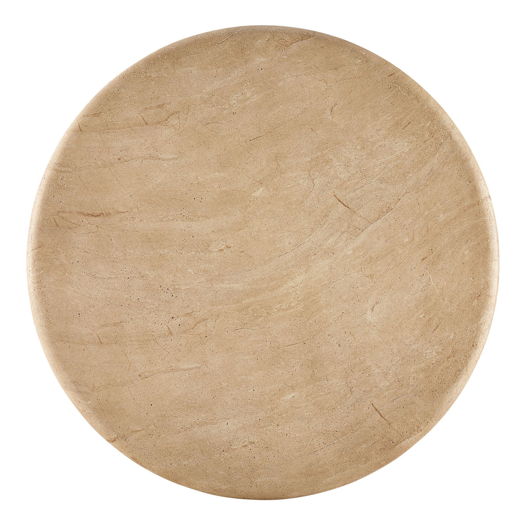 Tori 48 Inch Round Indoor and Outdoor Patio Dining Table - Travertine
