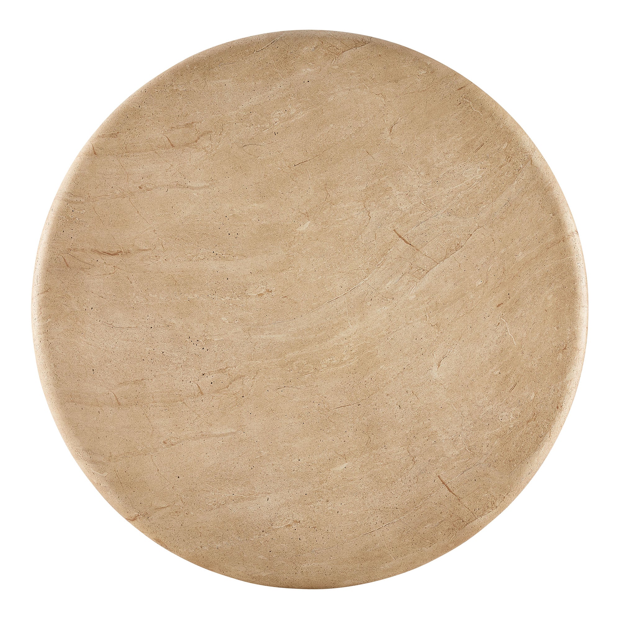 Tori 48 Inch Round Indoor and Outdoor Patio Dining Table - Travertine