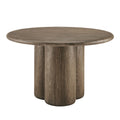 Tori 48 Inch Round Indoor and Outdoor Patio Dining Table - Weathered Walnut