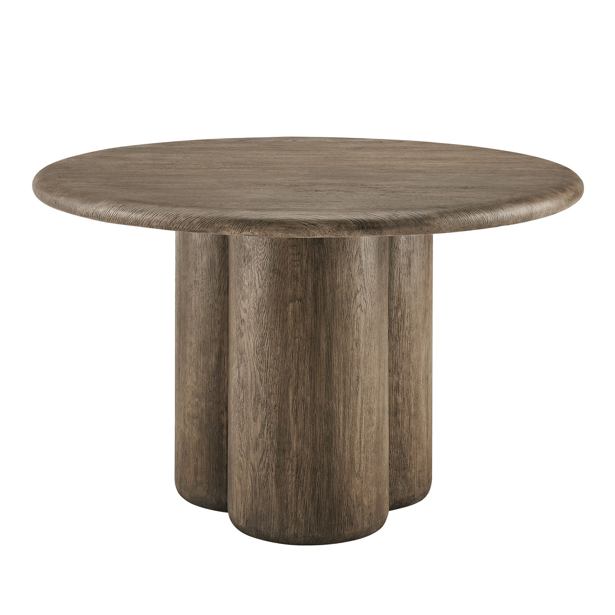 Tori 48 Inch Round Indoor and Outdoor Patio Dining Table - Weathered Walnut