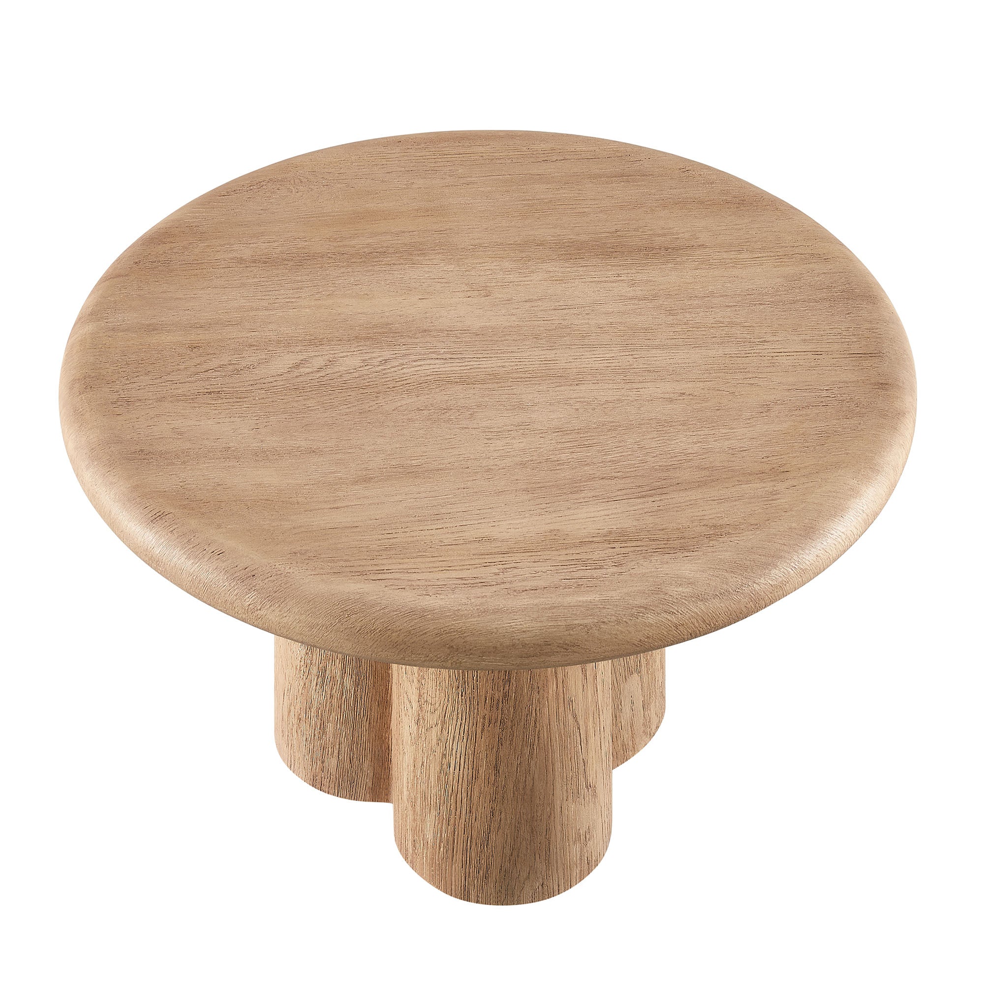 Tori 31 Inch Round Indoor and Outdoor Patio Coffee Table - Oak