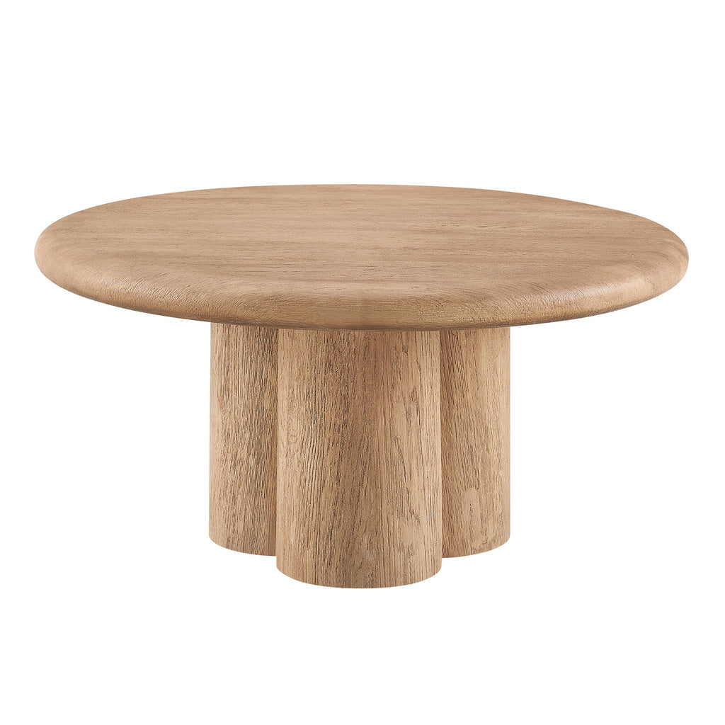 Tori 31 Inch Round Indoor and Outdoor Patio Coffee Table - Oak