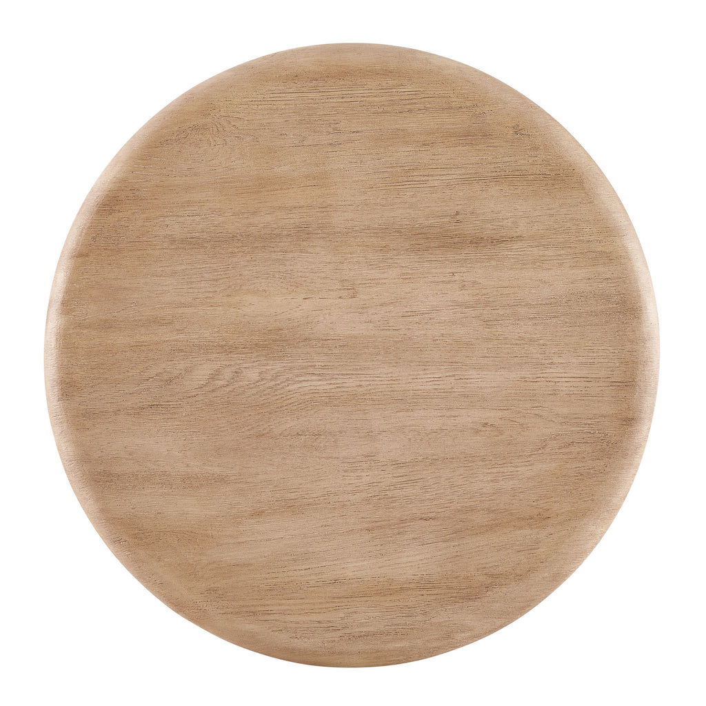 Tori 31 Inch Round Indoor and Outdoor Patio Coffee Table - Oak