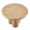 Tori 31 Inch Round Indoor and Outdoor Patio Coffee Table - Travertine