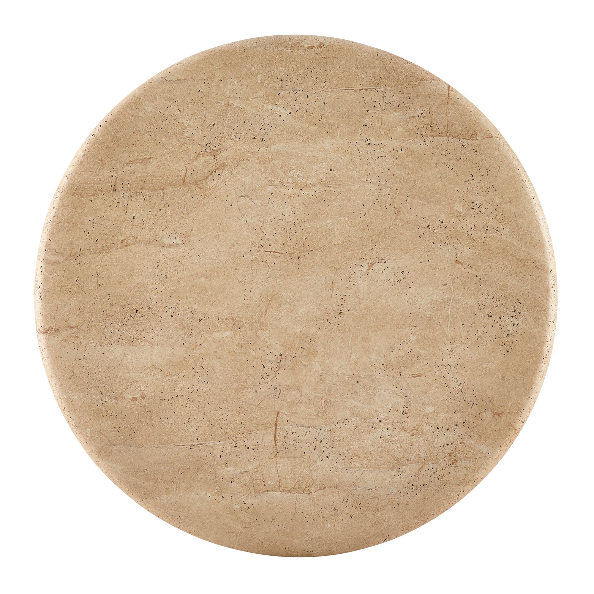 Tori 31 Inch Round Indoor and Outdoor Patio Coffee Table - Travertine