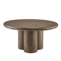 Tori 31 Inch Round Indoor and Outdoor Patio Coffee Table - Weathered Walnut