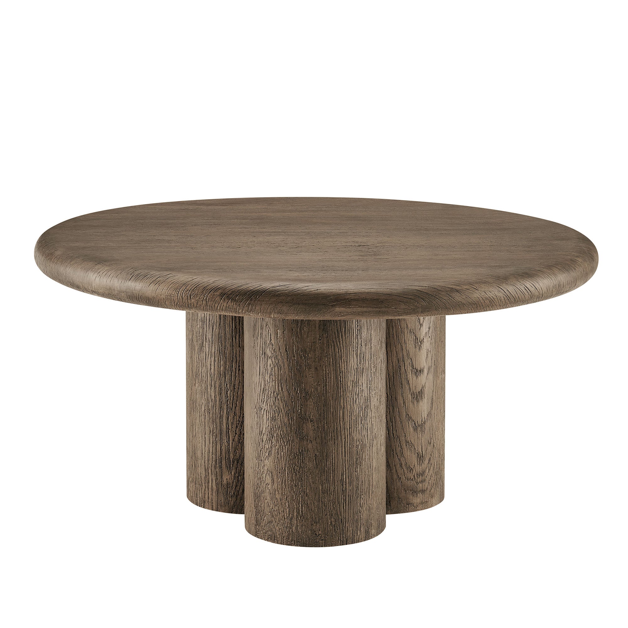 Tori 31 Inch Round Indoor and Outdoor Patio Coffee Table - Weathered Walnut