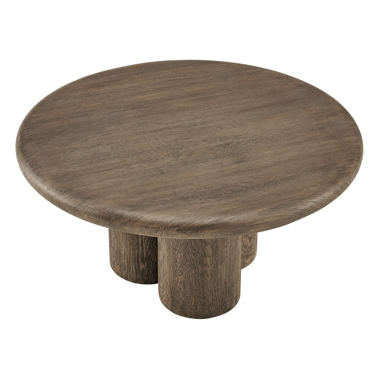 Tori 31 Inch Round Indoor and Outdoor Patio Coffee Table - Weathered Walnut