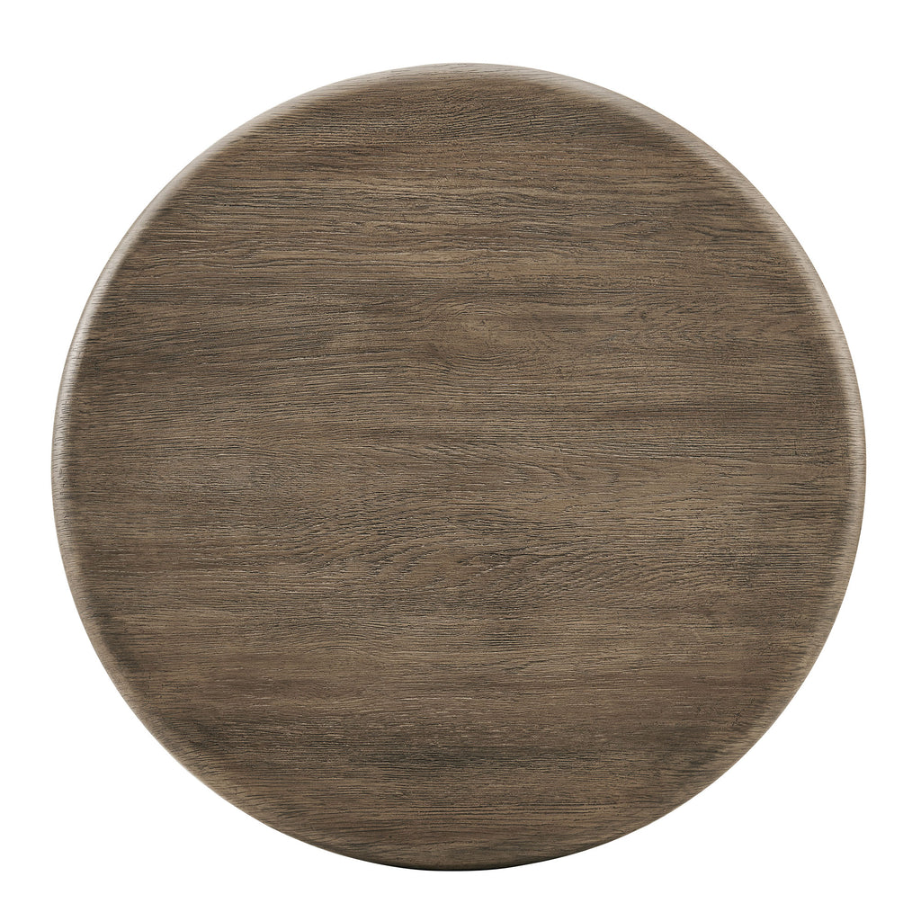 Tori 31 Inch Round Indoor and Outdoor Patio Coffee Table - Weathered Walnut