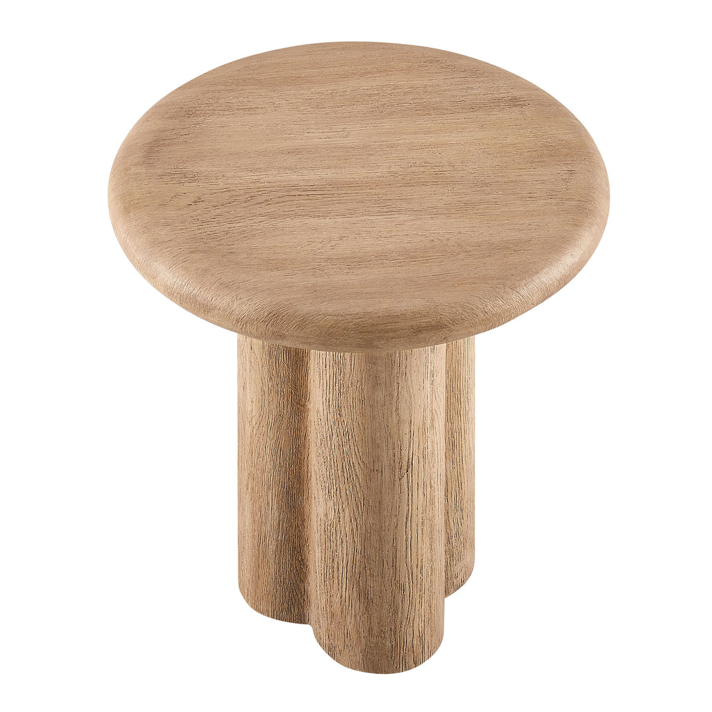 Tori 20 Inch Round Indoor and Outdoor Patio Side Table - Oak