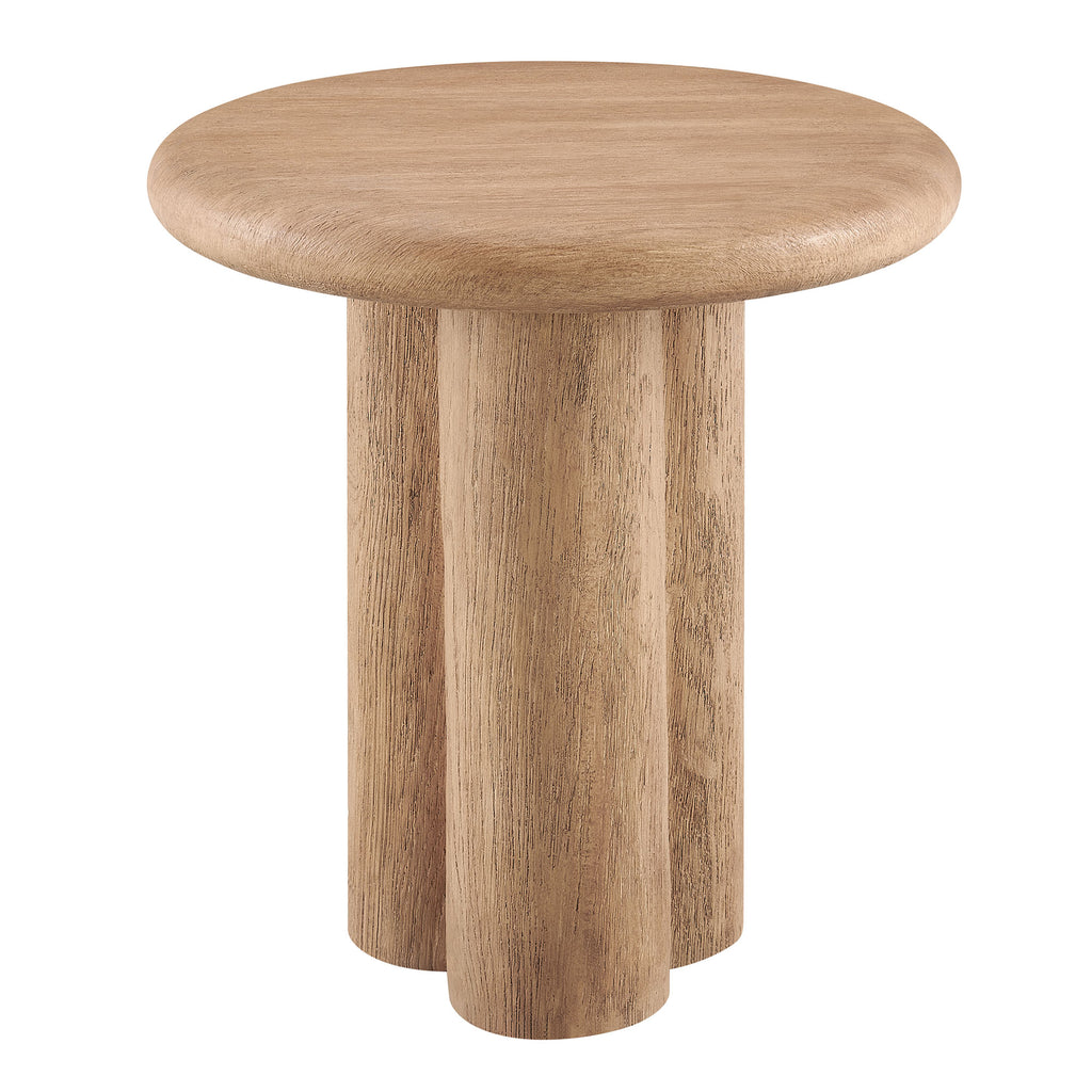 Tori 20 Inch Round Indoor and Outdoor Patio Side Table - Oak