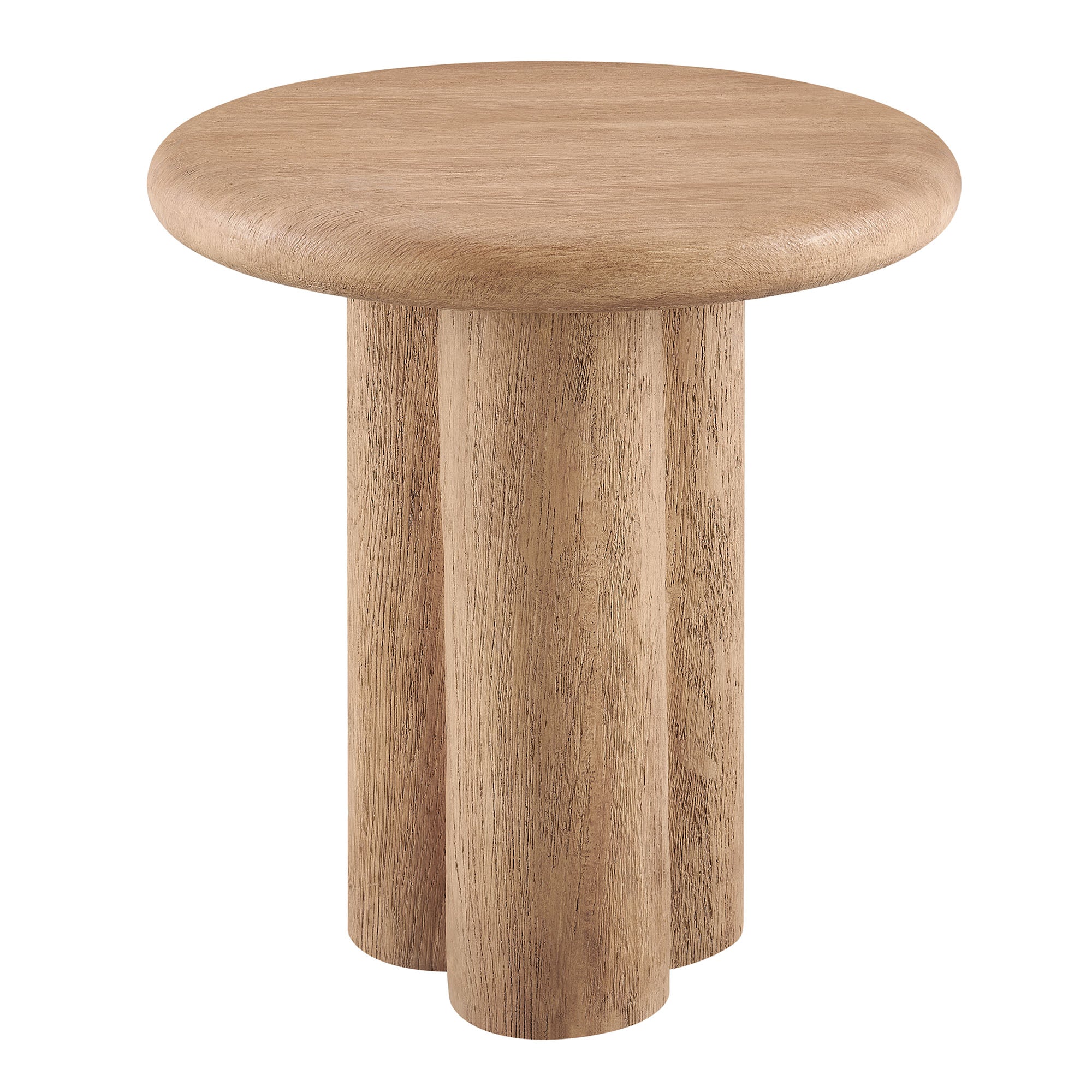 Tori 20 Inch Round Indoor and Outdoor Patio Side Table - Oak