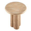 Tori 20 Inch Round Indoor and Outdoor Patio Side Table - Travertine